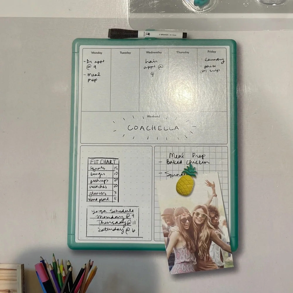 U Brands Tropical Dry Erase Weekly Calendar